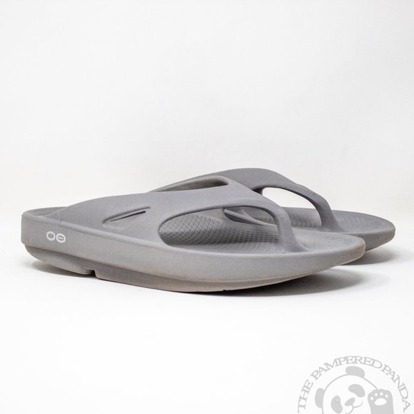 OOFOS Shoes - Oofos Ooahh Foam Slide Smoky Gray Sandals Thong Recovery On M5 W7